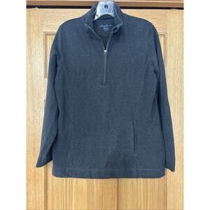 Eddie Bauer Women's Petite 1/2 Zip Pullover Sweater Gray Petite Medium